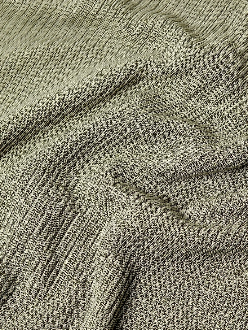 Rib-Knit Long-Sleeve T-Shirt