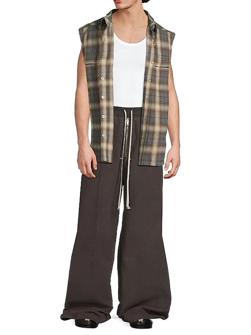 Plaid Cotton Sleeveless Shirt