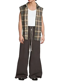 Plaid Cotton Sleeveless Shirt