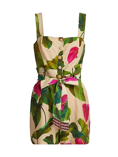 Anthurium Leaves Sand Romper