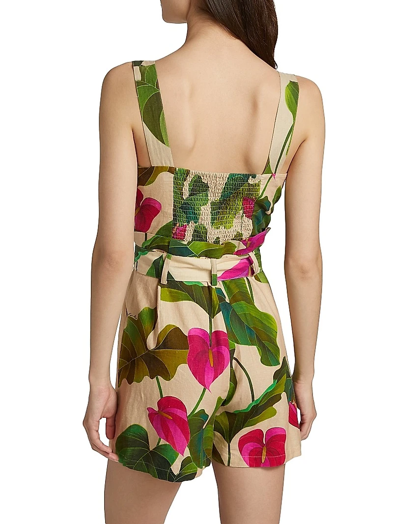 Anthurium Leaves Sand Romper