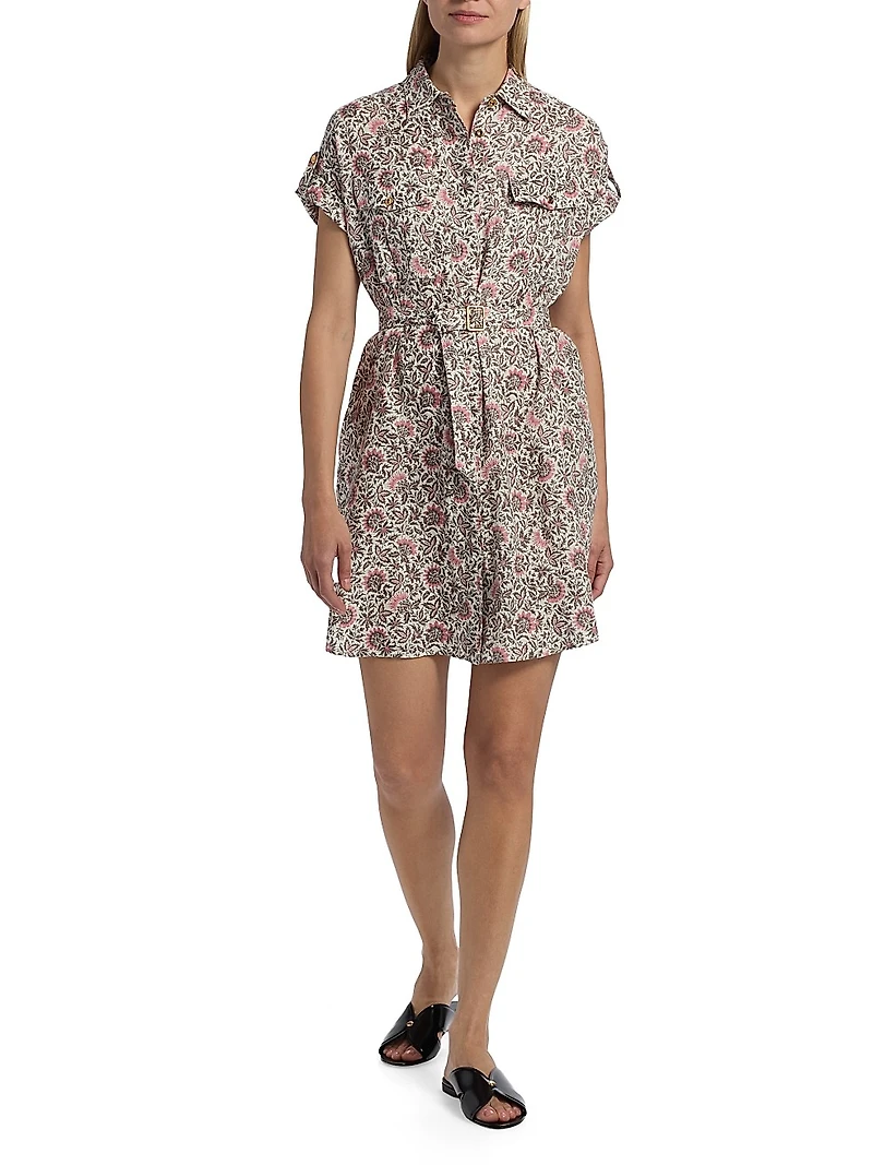 Idris Printed Twill Shirtdress