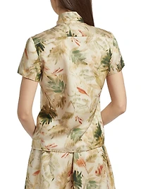 Febe Tie-Neck Printed Top