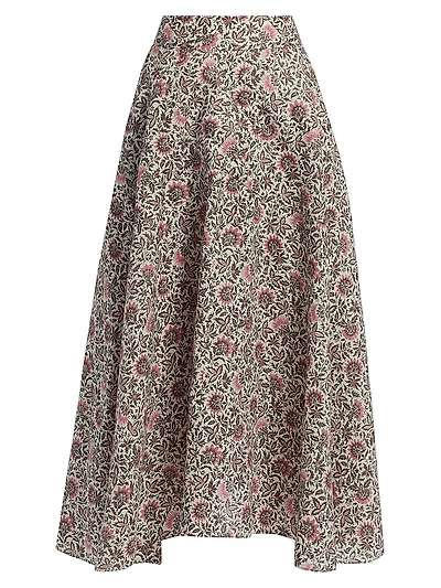 Jaya Printed Twill Midi-Skirt