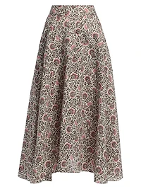 Jaya Printed Twill Midi-Skirt
