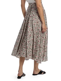 Jaya Printed Twill Midi-Skirt