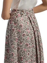 Jaya Printed Twill Midi-Skirt