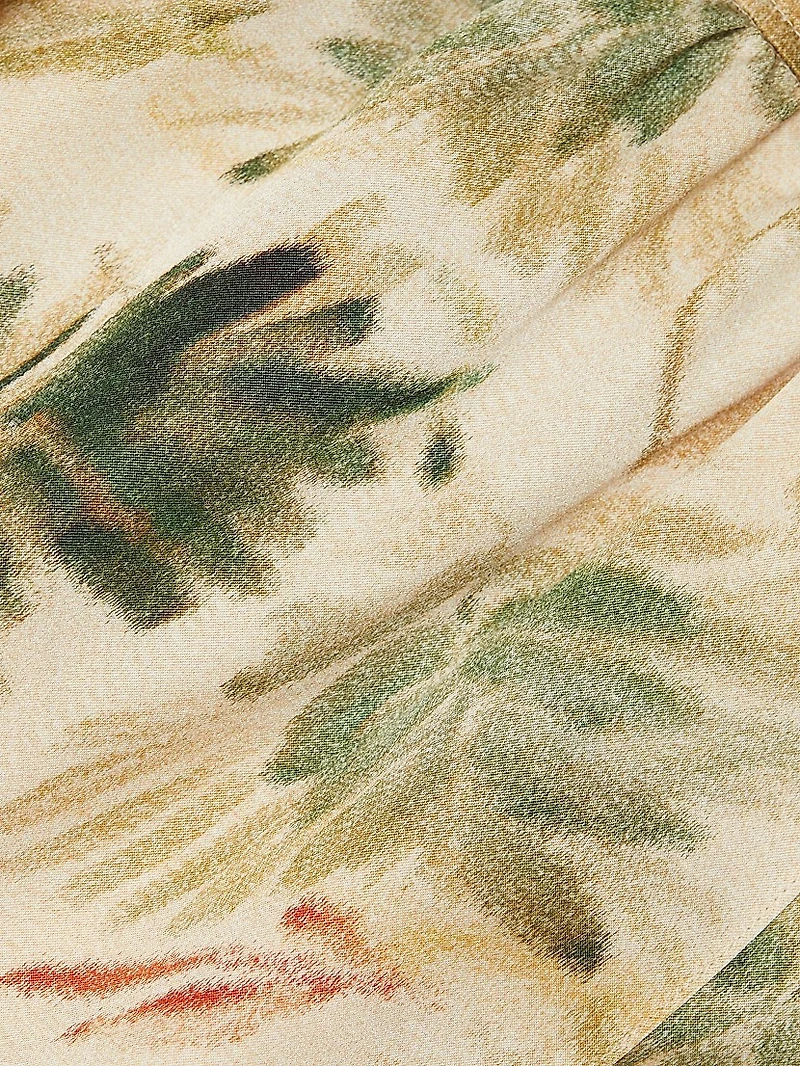 Leah Leaf-Printed Skirt