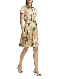 Leah Leaf-Printed Skirt