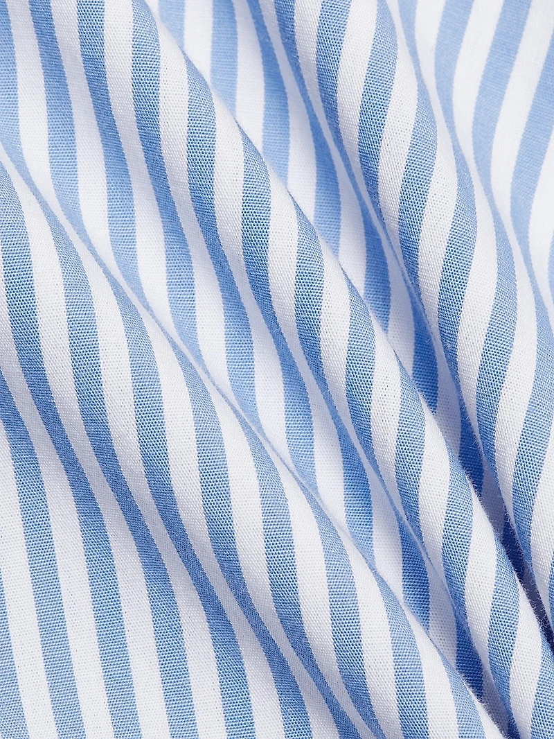 Doreen Striped Cotton Button-Front Crop Shirt