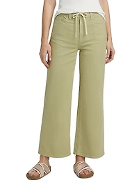 Ari Stretch-Cotton Wide-Leg Pants