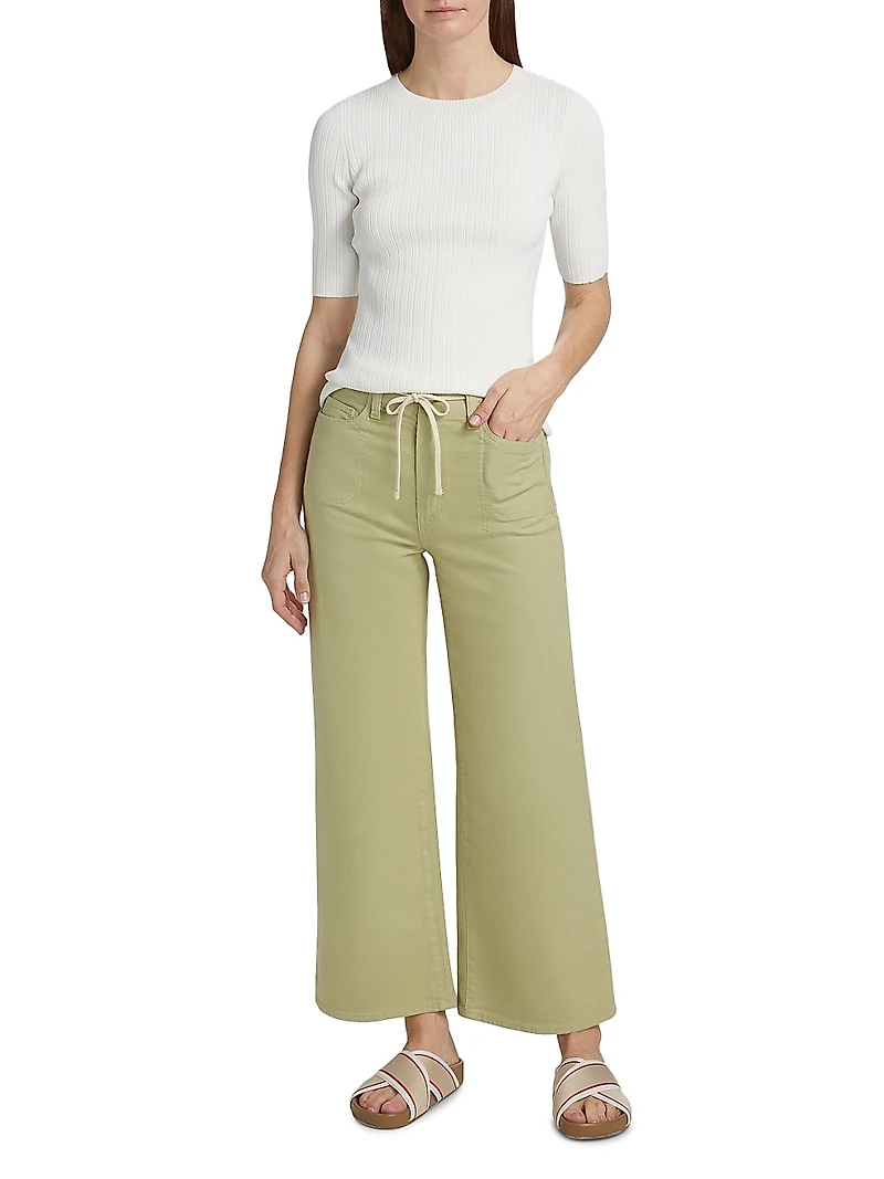 Ari Stretch-Cotton Wide-Leg Pants