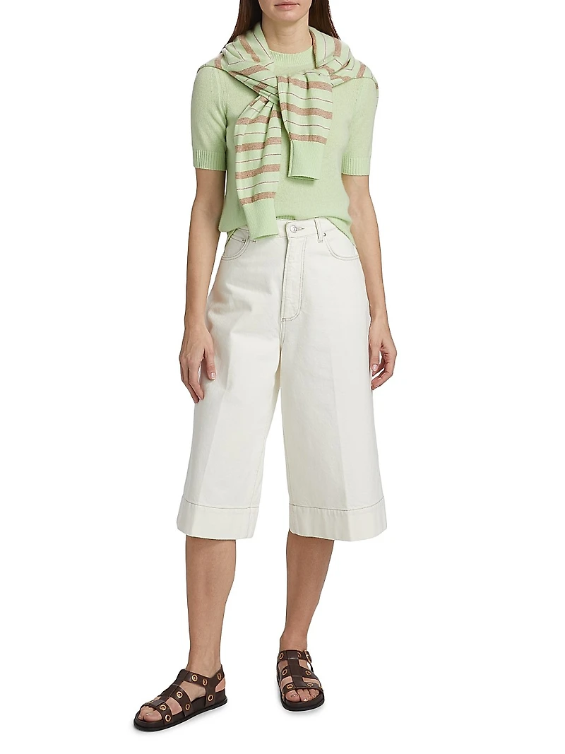 Eva Denim Wide-Leg Shorts