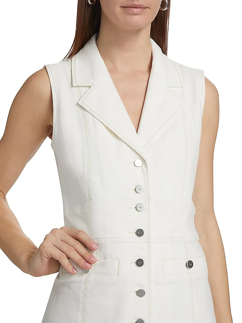 Vida Stretch-Denim Sleeveless Dress