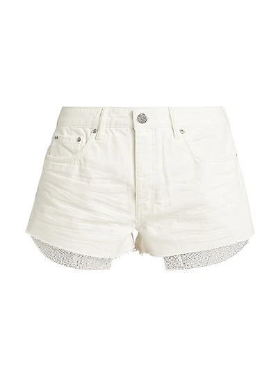 Denim Rhinestone Cutoff Shorts