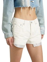 Denim Rhinestone Cutoff Shorts