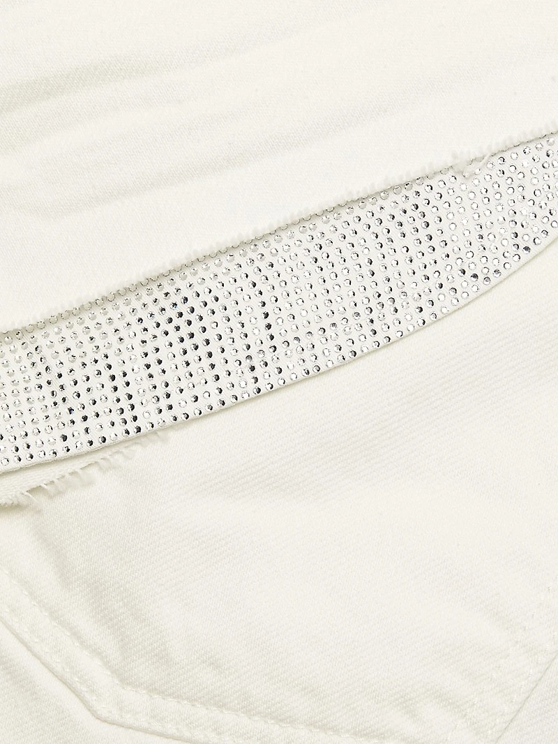 Denim Rhinestone Cutoff Shorts