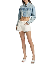 Denim Rhinestone Cutoff Shorts