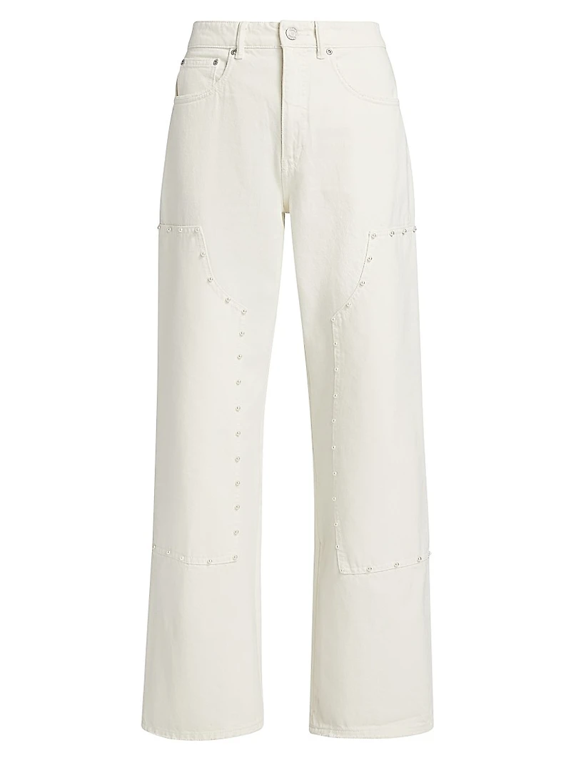 Pearl Embellished Carpenter Jeans