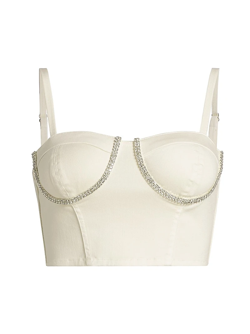 Corsette Rhinestone-Embellished Crop Top