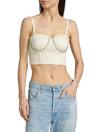 Corsette Rhinestone-Embellished Crop Top