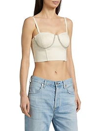 Corsette Rhinestone-Embellished Crop Top