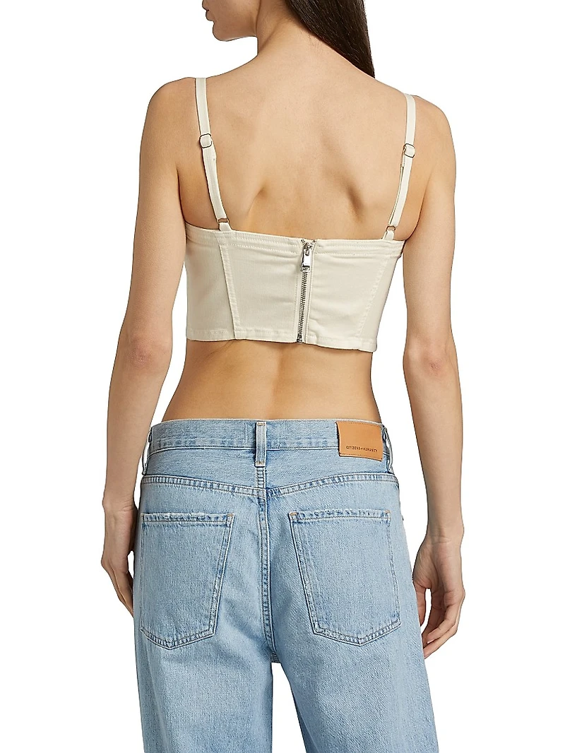 Corsette Rhinestone-Embellished Crop Top