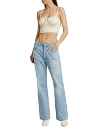 Corsette Rhinestone-Embellished Crop Top
