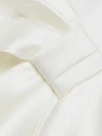 One-Shoulder Bow Back Satin Dress