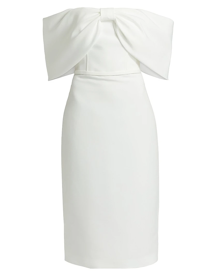 Bow Off-The-Shoulder Cocktail Dress