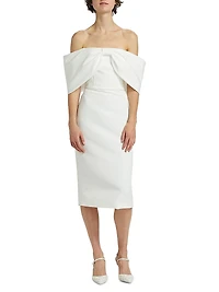 Bow Off-The-Shoulder Cocktail Dress