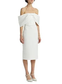 Bow Off-The-Shoulder Cocktail Dress