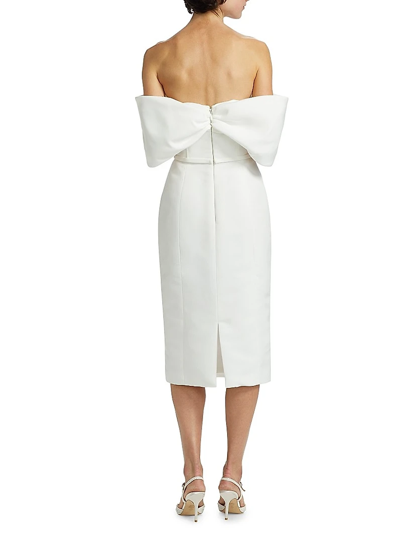 Bow Off-The-Shoulder Cocktail Dress