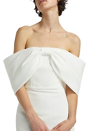 Bow Off-The-Shoulder Cocktail Dress