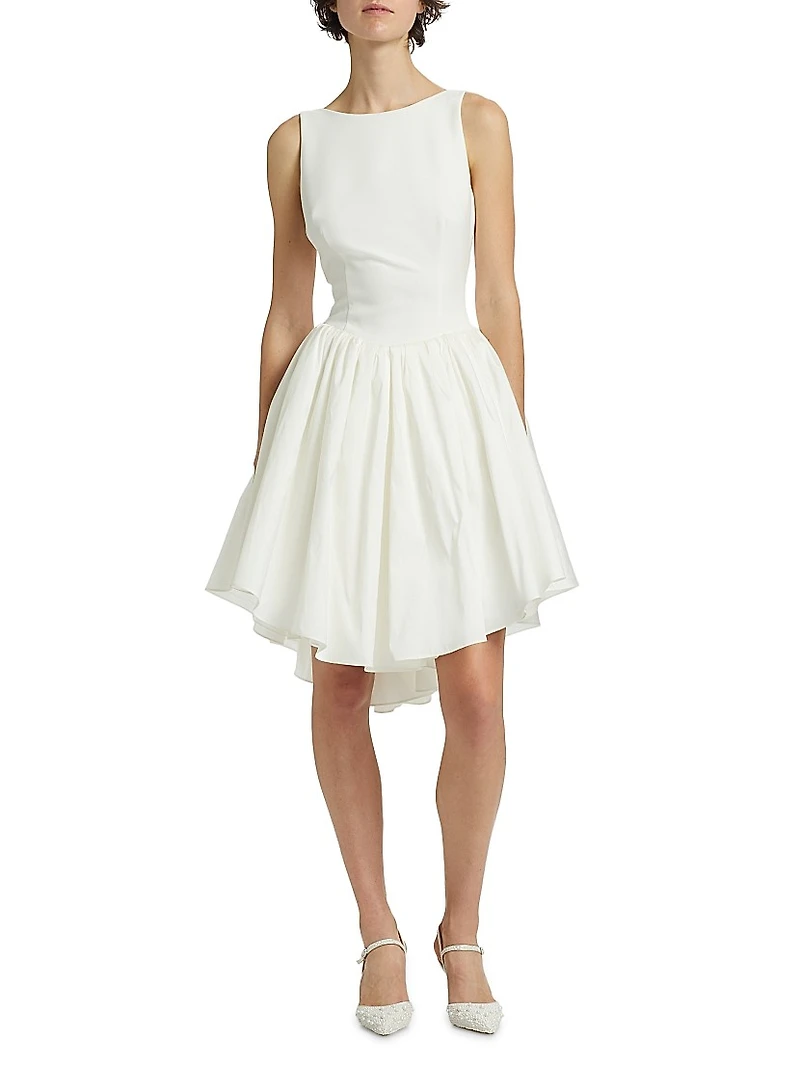 Pleated Fit & Flare Minidress