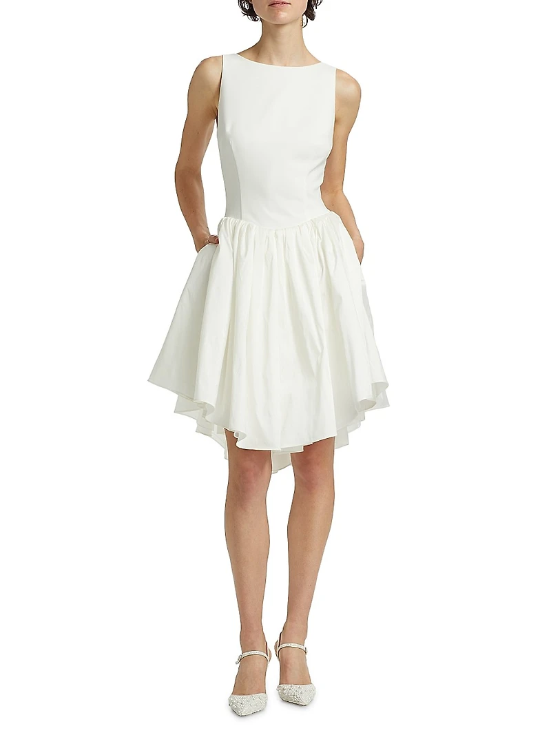 Pleated Fit & Flare Minidress