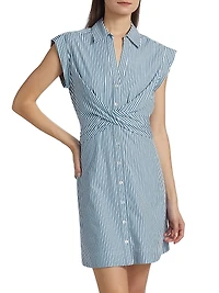 Nagano Striped Stretch Cotton Shirtdress