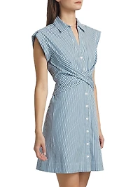 Nagano Striped Stretch Cotton Shirtdress