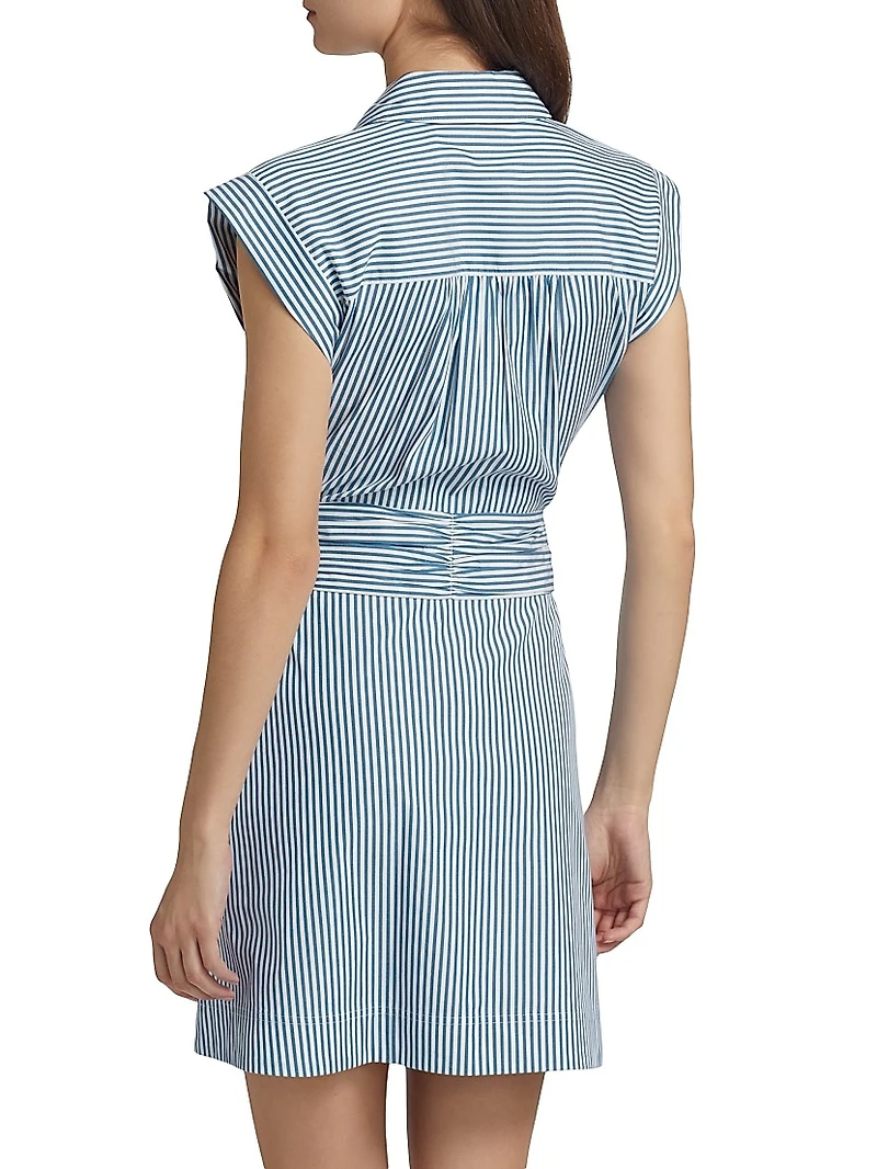 Nagano Striped Stretch Cotton Shirtdress