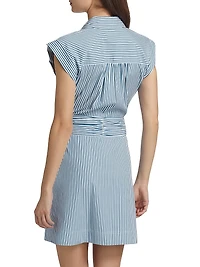 Nagano Striped Stretch Cotton Shirtdress