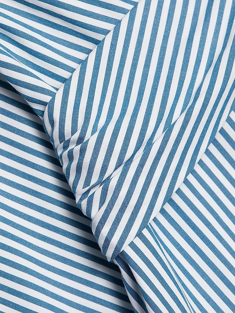 Nagano Striped Stretch Cotton Shirtdress