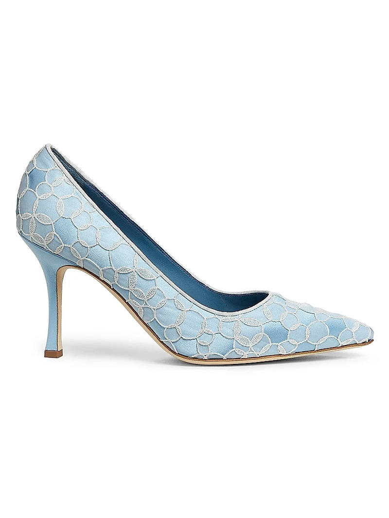 Neliraval Gala 90MM Embroidered Satin Pumps