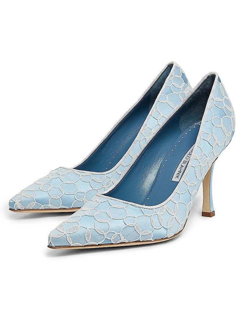 Neliraval Gala 90MM Embroidered Satin Pumps