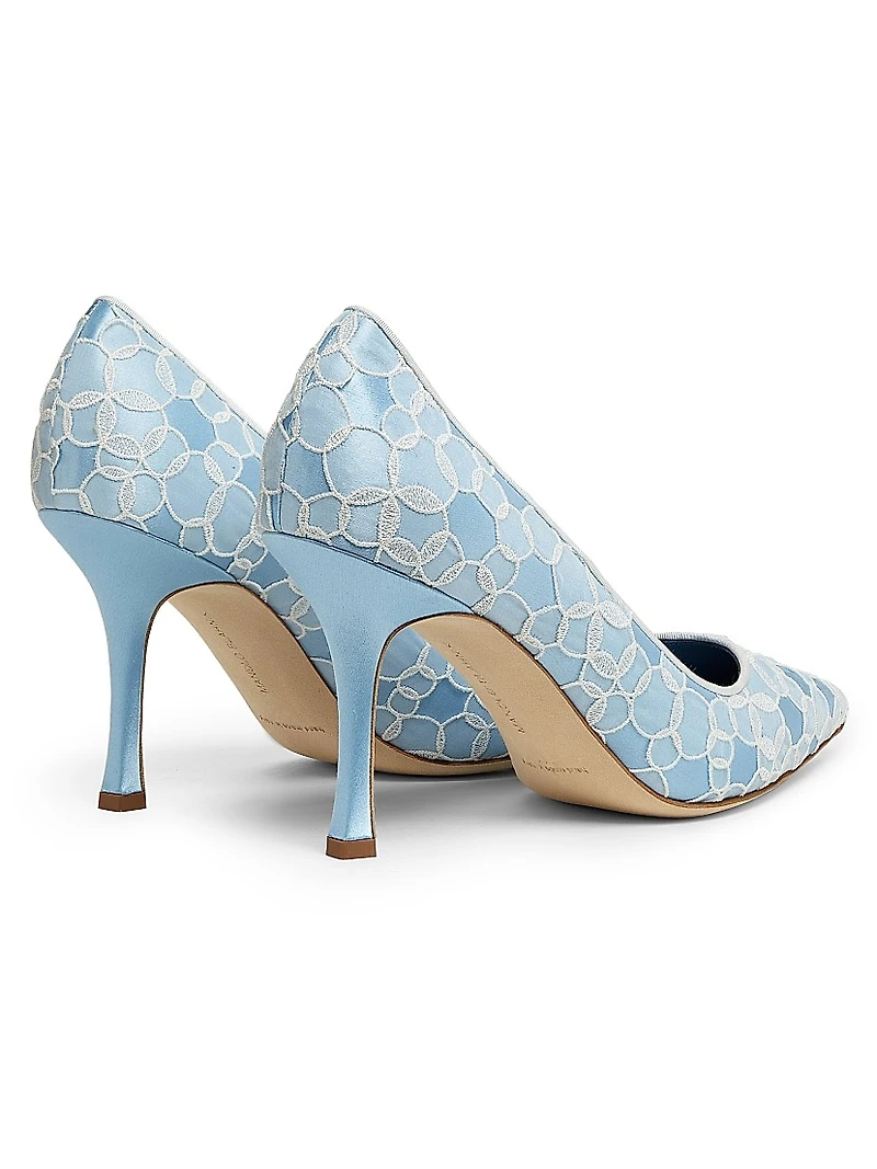 Neliraval Gala 90MM Embroidered Satin Pumps