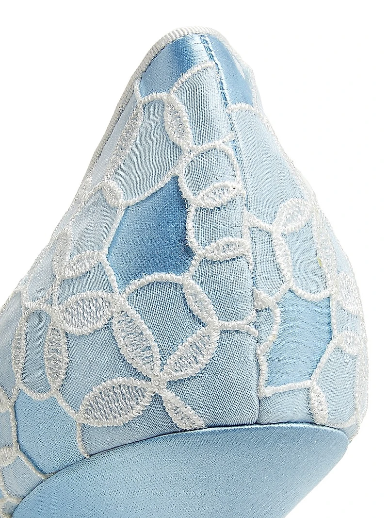 Neliraval Gala 90MM Embroidered Satin Pumps