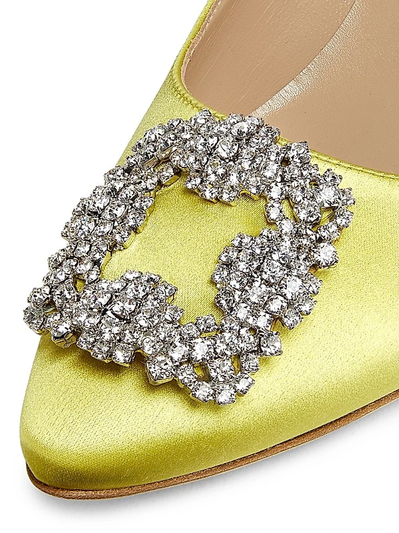 Hangisi 70MM Crystal-Embellished Satin Pumps