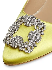 Hangisi 70MM Crystal-Embellished Satin Pumps