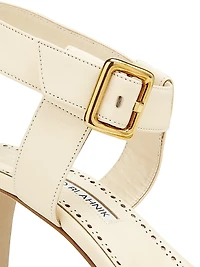 Shbealo 70MM Buckle-Detailed Leather Sandals