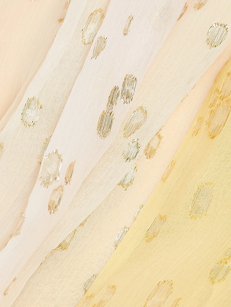 Leigh Metallic Spotted Halter Gown