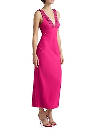 Kallie Beaded Floral Appliqué Gown